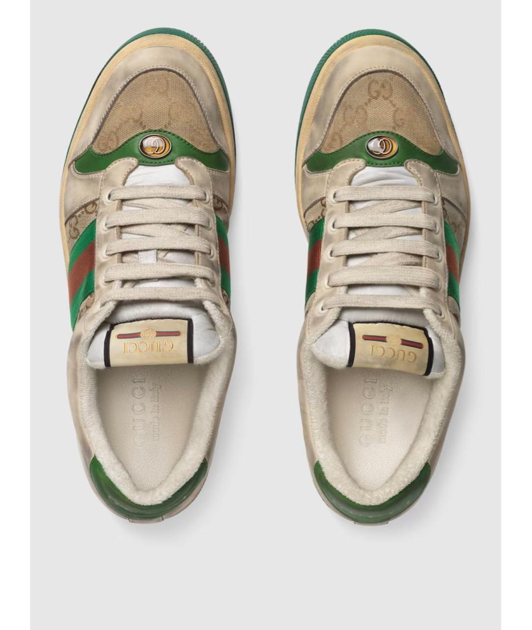 GUCCI Бежевые текстильные низкие кроссовки / кеды, фото 3