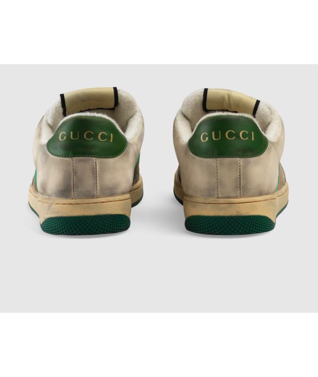 GUCCI Бежевые текстильные низкие кроссовки / кеды, фото 5