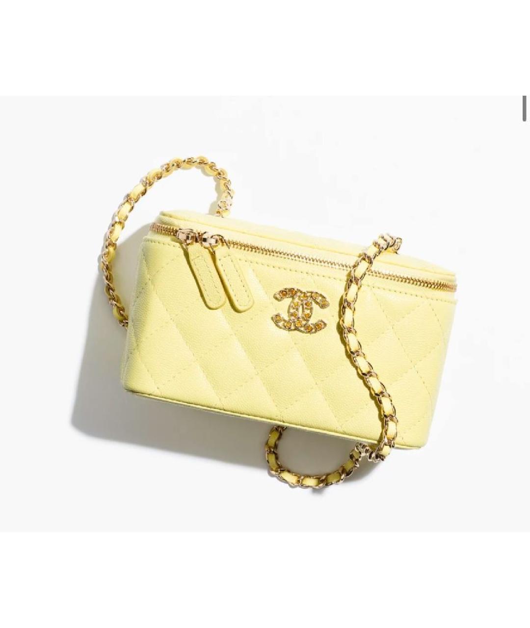 CHANEL Желтая кожаная сумка через плечо, фото 5
