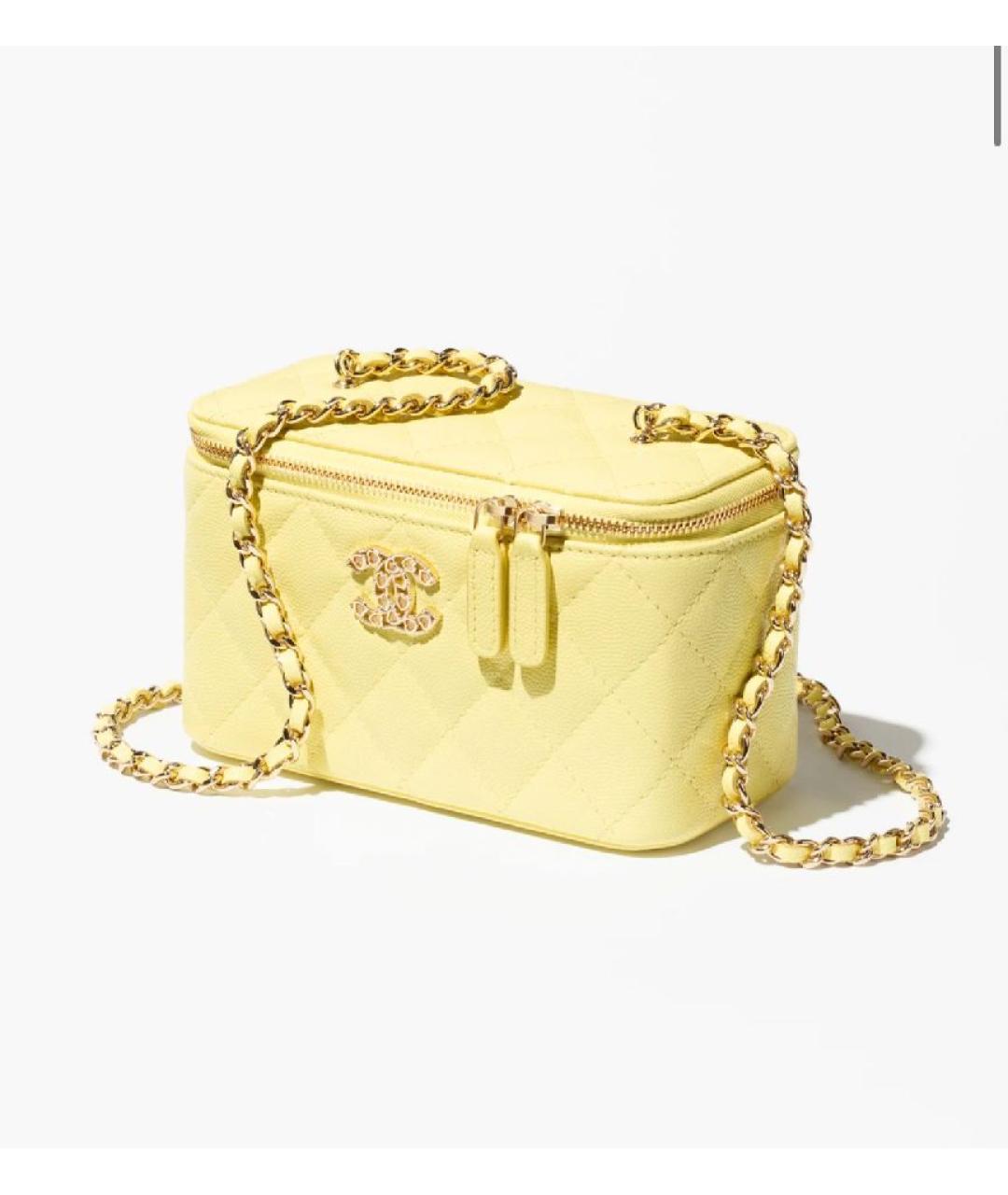 CHANEL Желтая кожаная сумка через плечо, фото 3