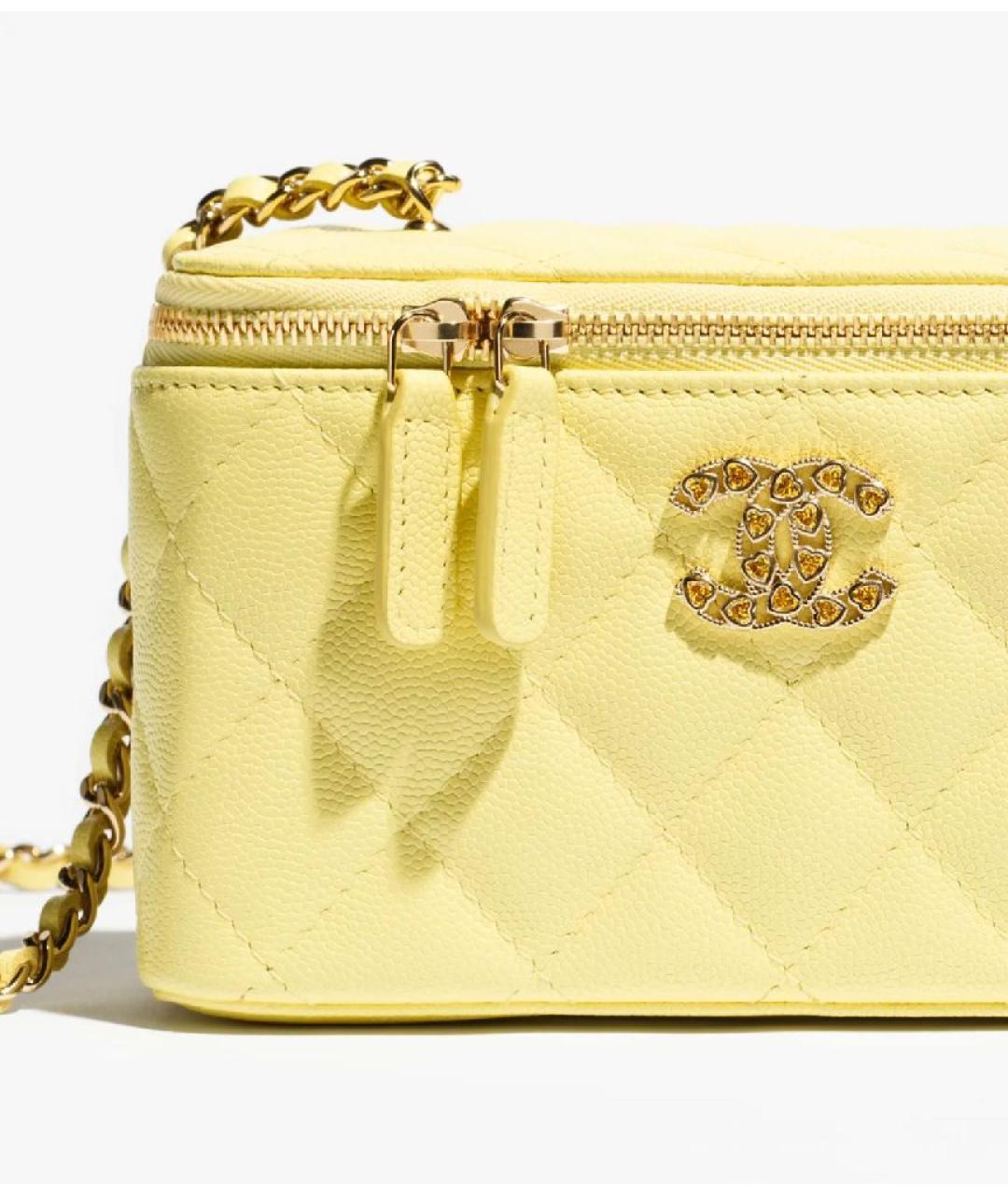 CHANEL Желтая кожаная сумка через плечо, фото 4