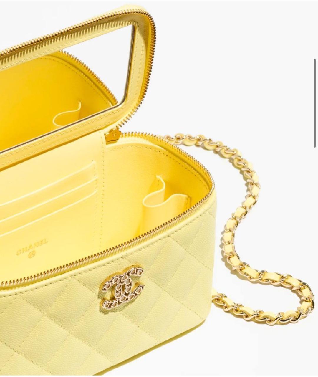 CHANEL Желтая кожаная сумка через плечо, фото 2