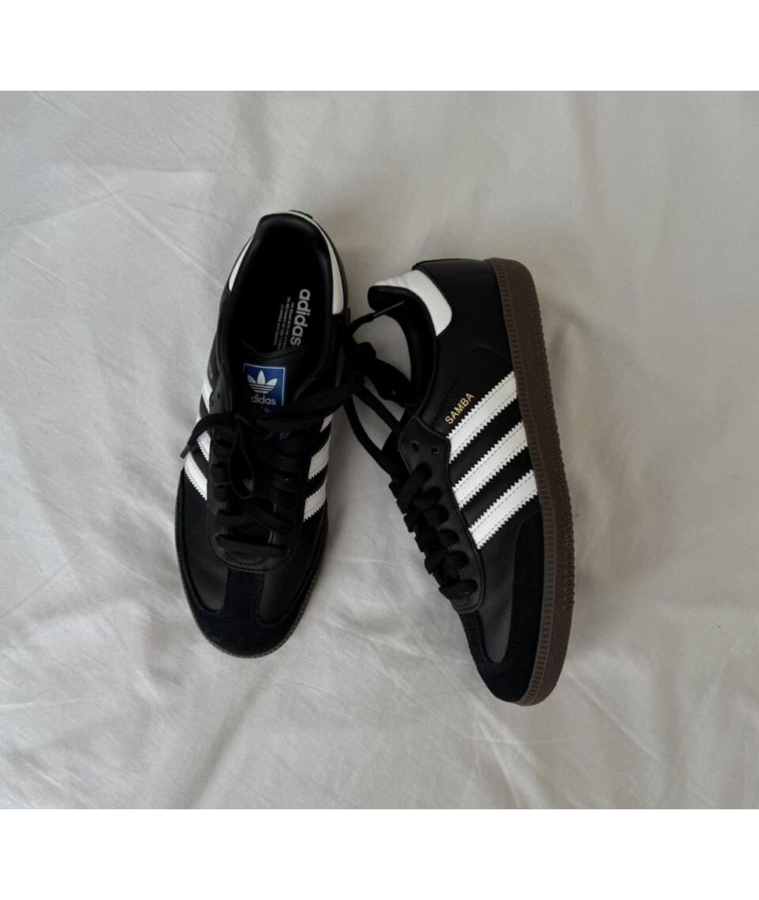 ADIDAS Черные кожаные кеды, фото 7