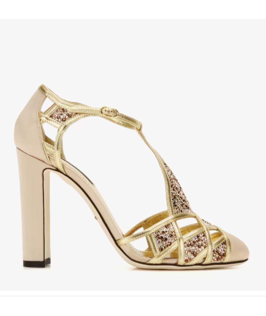 DOLCE&GABBANA Бежевые текстильные туфли, фото 9