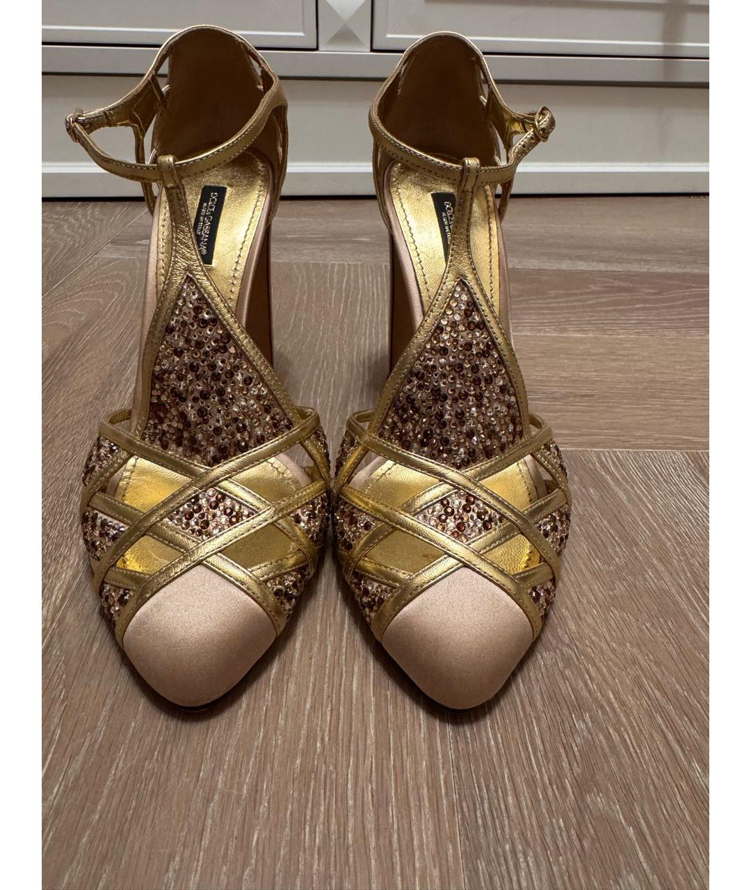 DOLCE&GABBANA Бежевые текстильные туфли, фото 3
