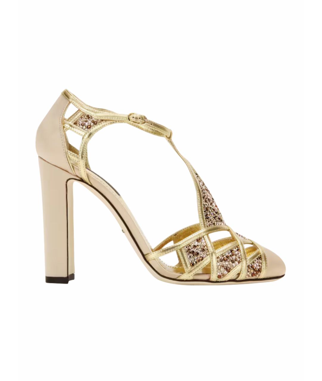 DOLCE&GABBANA Бежевые текстильные туфли, фото 1