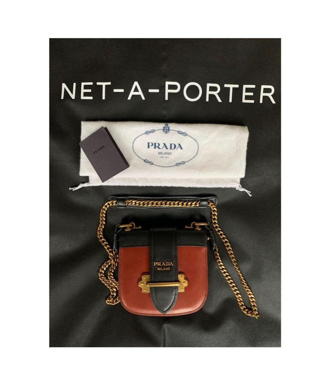 PRADA Бордовая кожаная сумка через плечо, фото 2