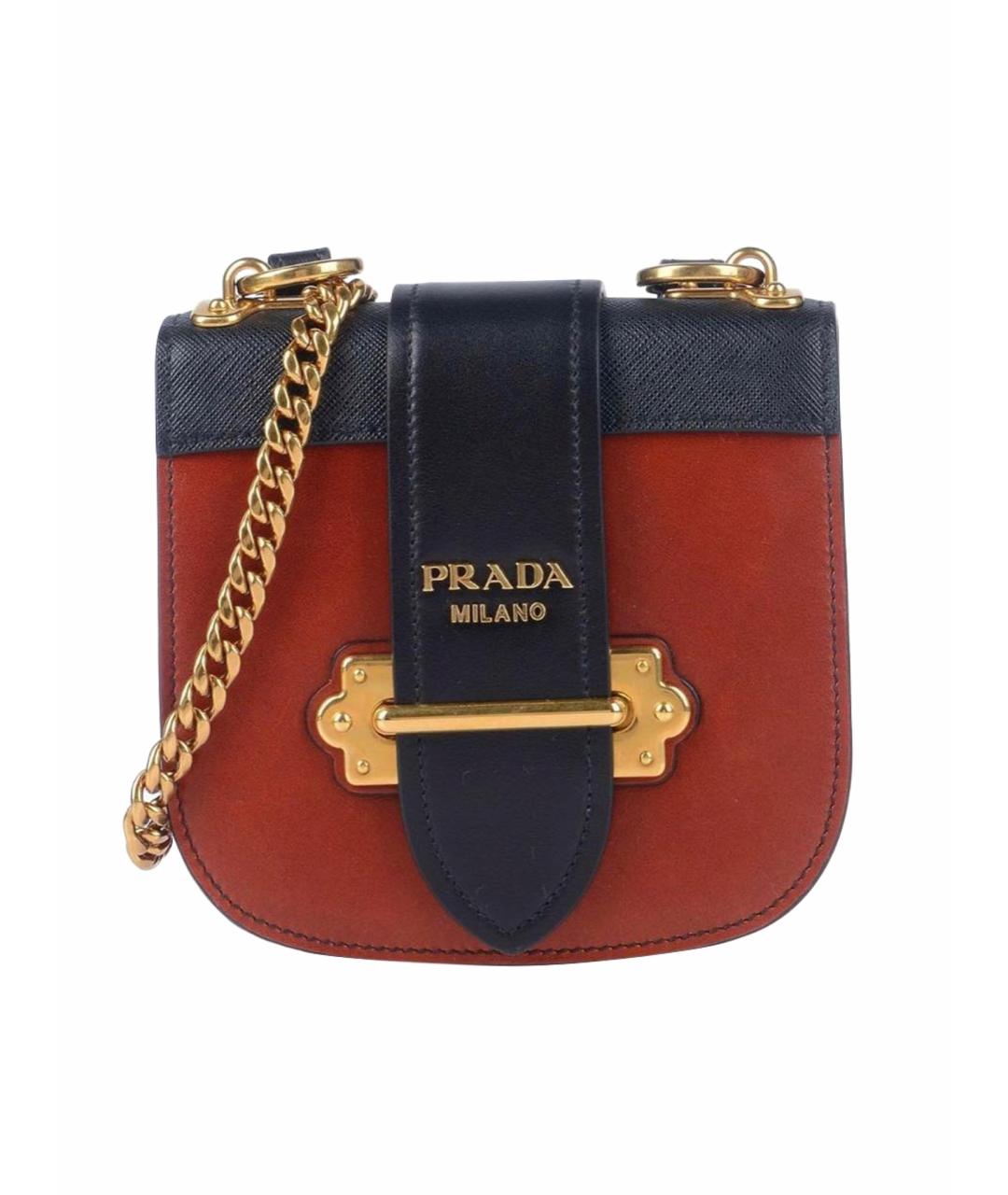 PRADA Бордовая кожаная сумка через плечо, фото 1