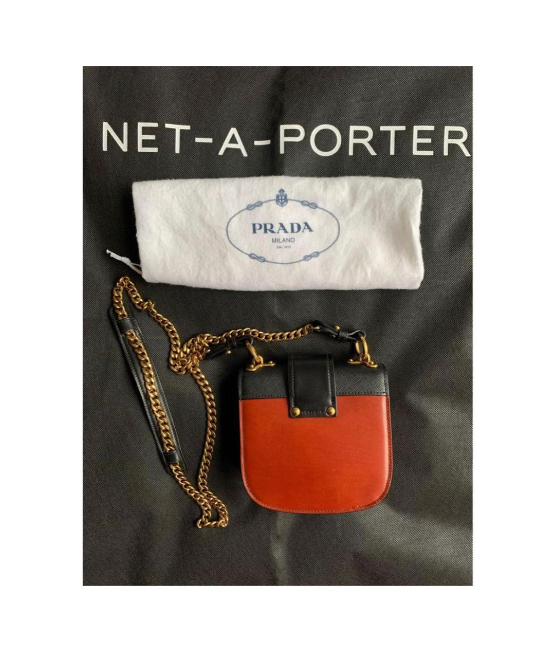PRADA Бордовая кожаная сумка через плечо, фото 3