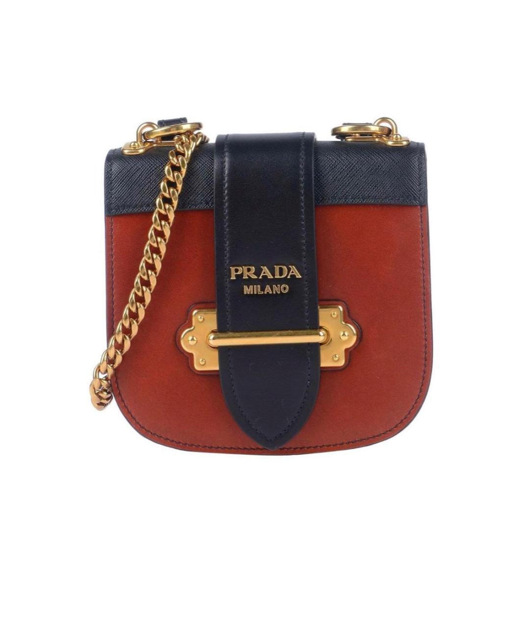 PRADA Бордовая кожаная сумка через плечо, фото 5
