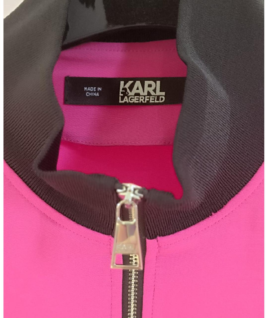 KARL LAGERFELD Розовое вискозное повседневное платье, фото 3