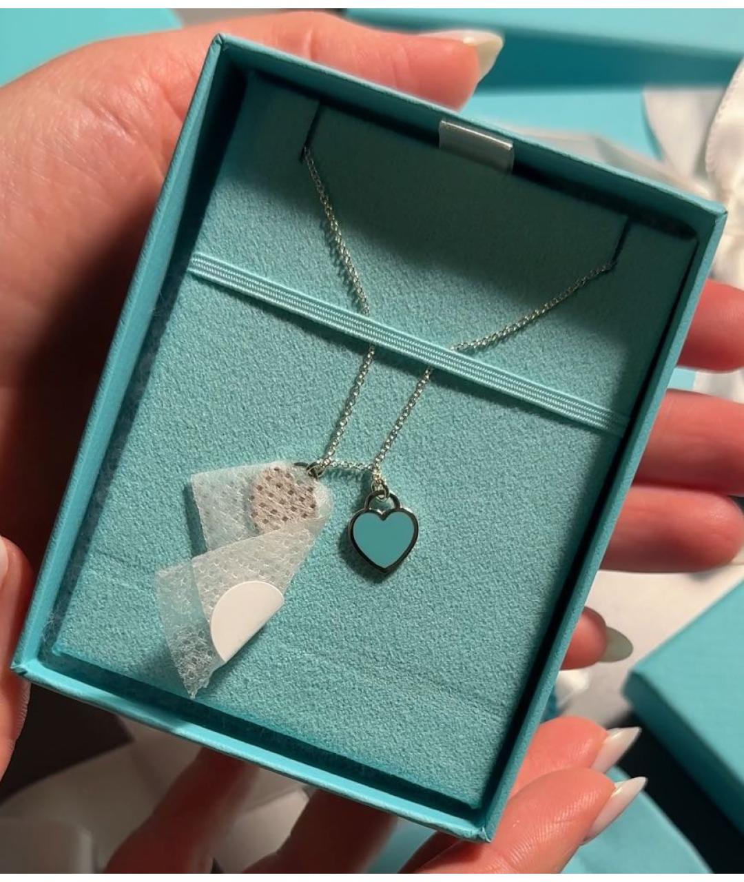 TIFFANY&CO Бирюзовая серебряная подвеска, фото 5