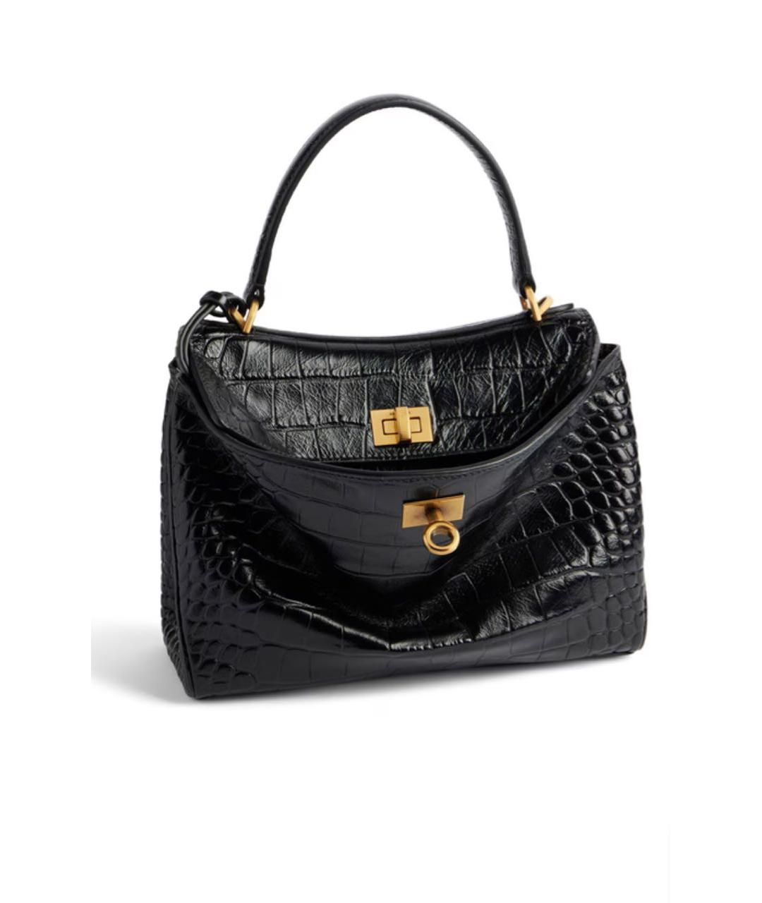 BALENCIAGA Черная кожаная сумка тоут, фото 2