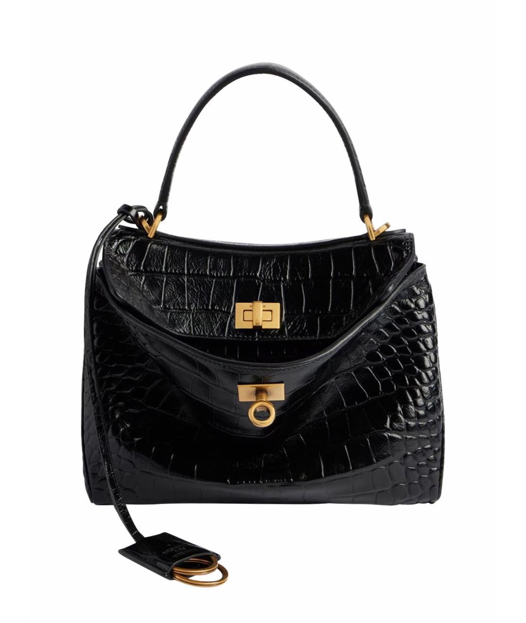 BALENCIAGA Черная кожаная сумка тоут, фото 1