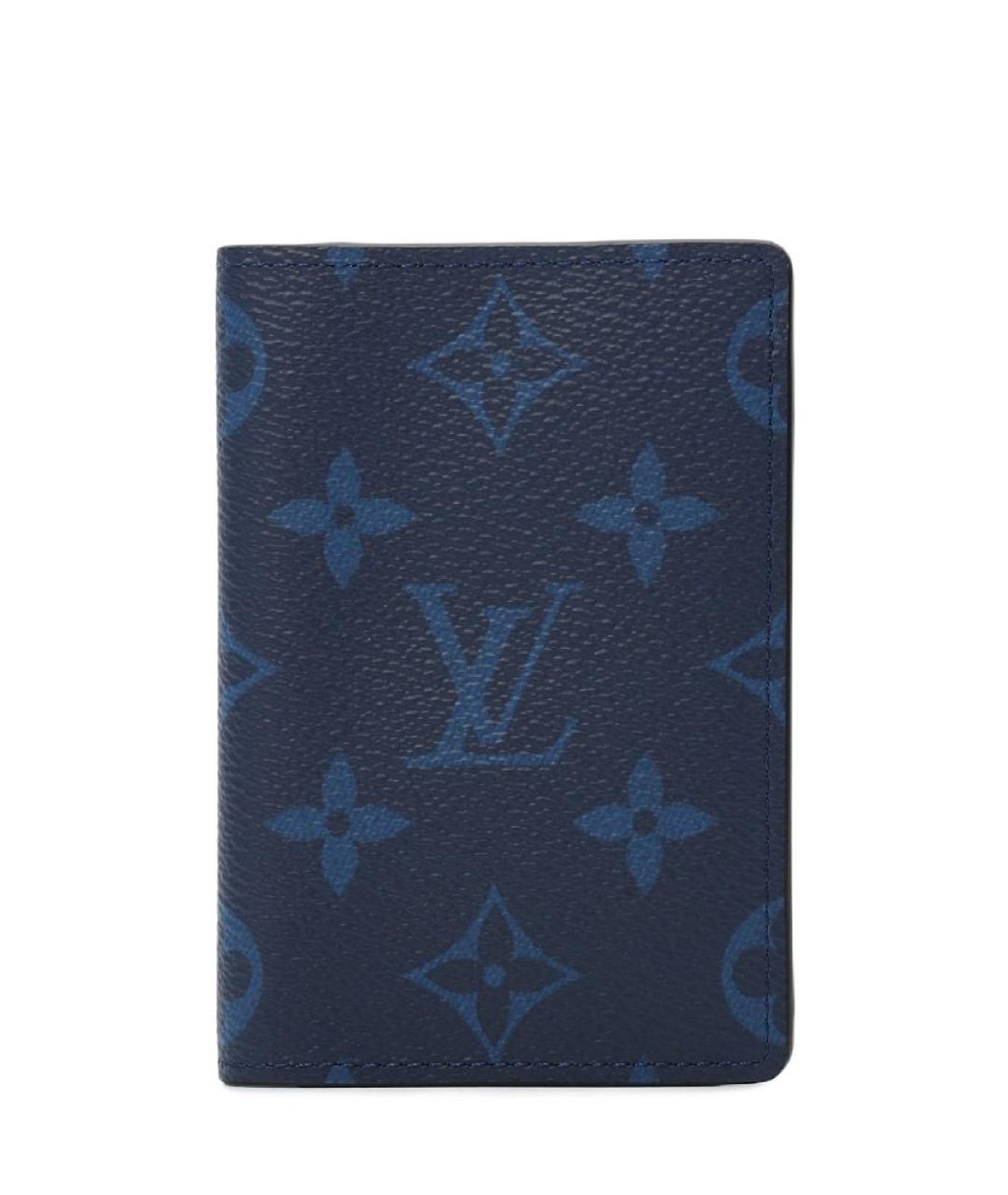 LOUIS VUITTON Синий кожаный кардхолдер, фото 5