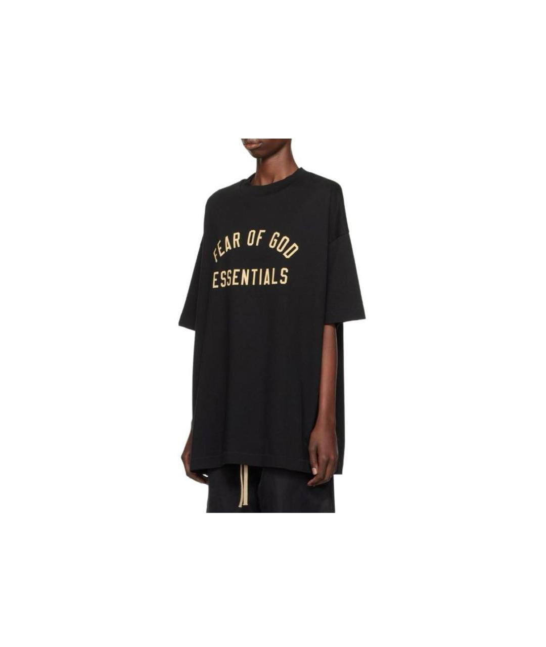 FEAR OF GOD ESSENTIALS Черная хлопковая футболка, фото 4