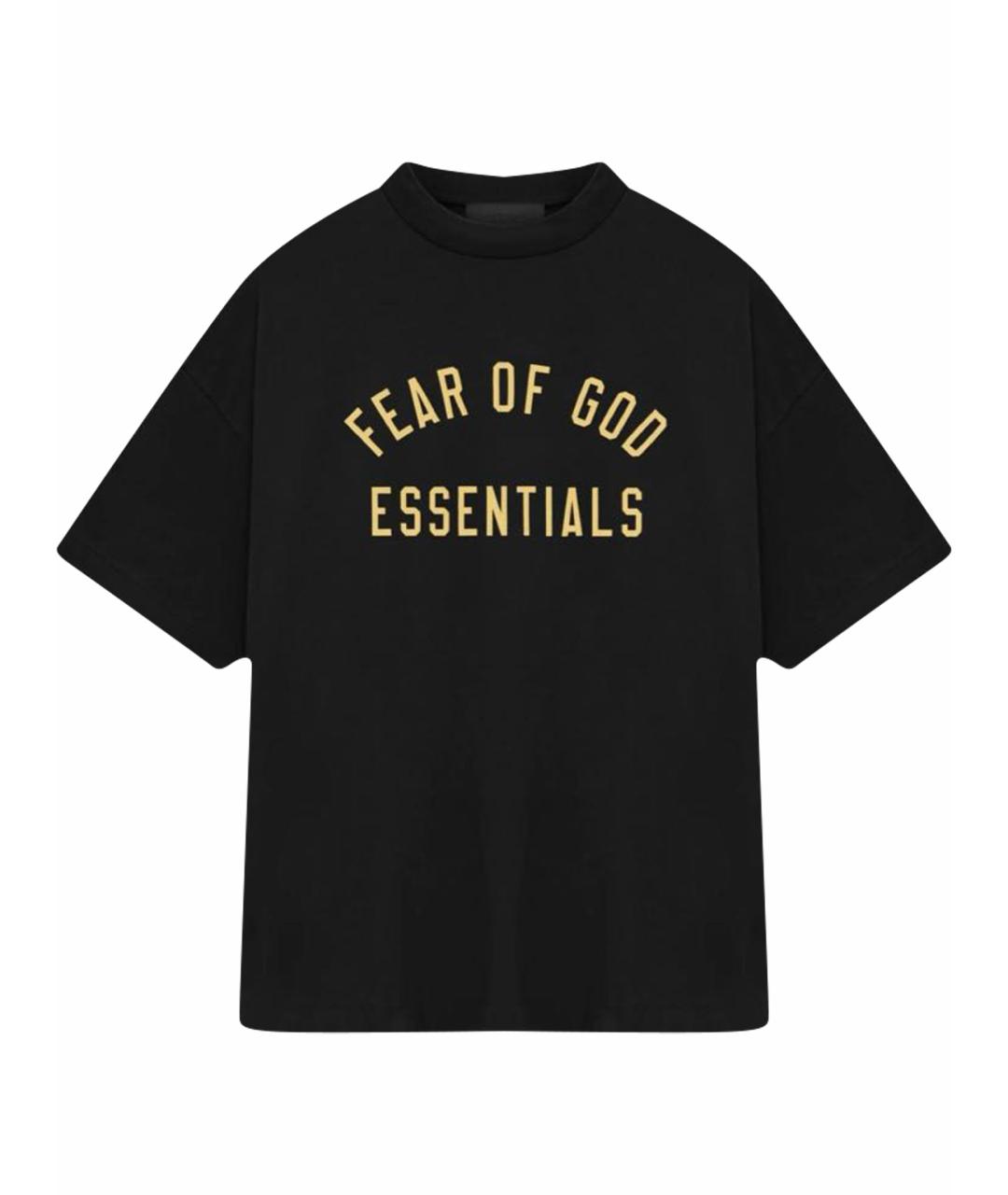 FEAR OF GOD ESSENTIALS Черная хлопковая футболка, фото 1