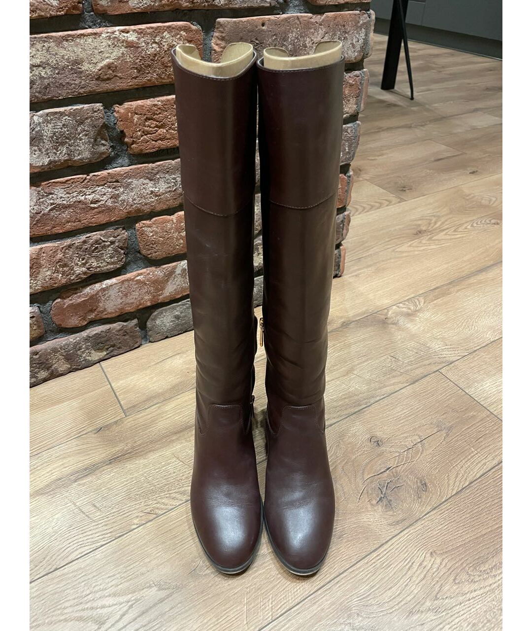 MICHAEL KORS Бордовые кожаные сапоги, фото 2