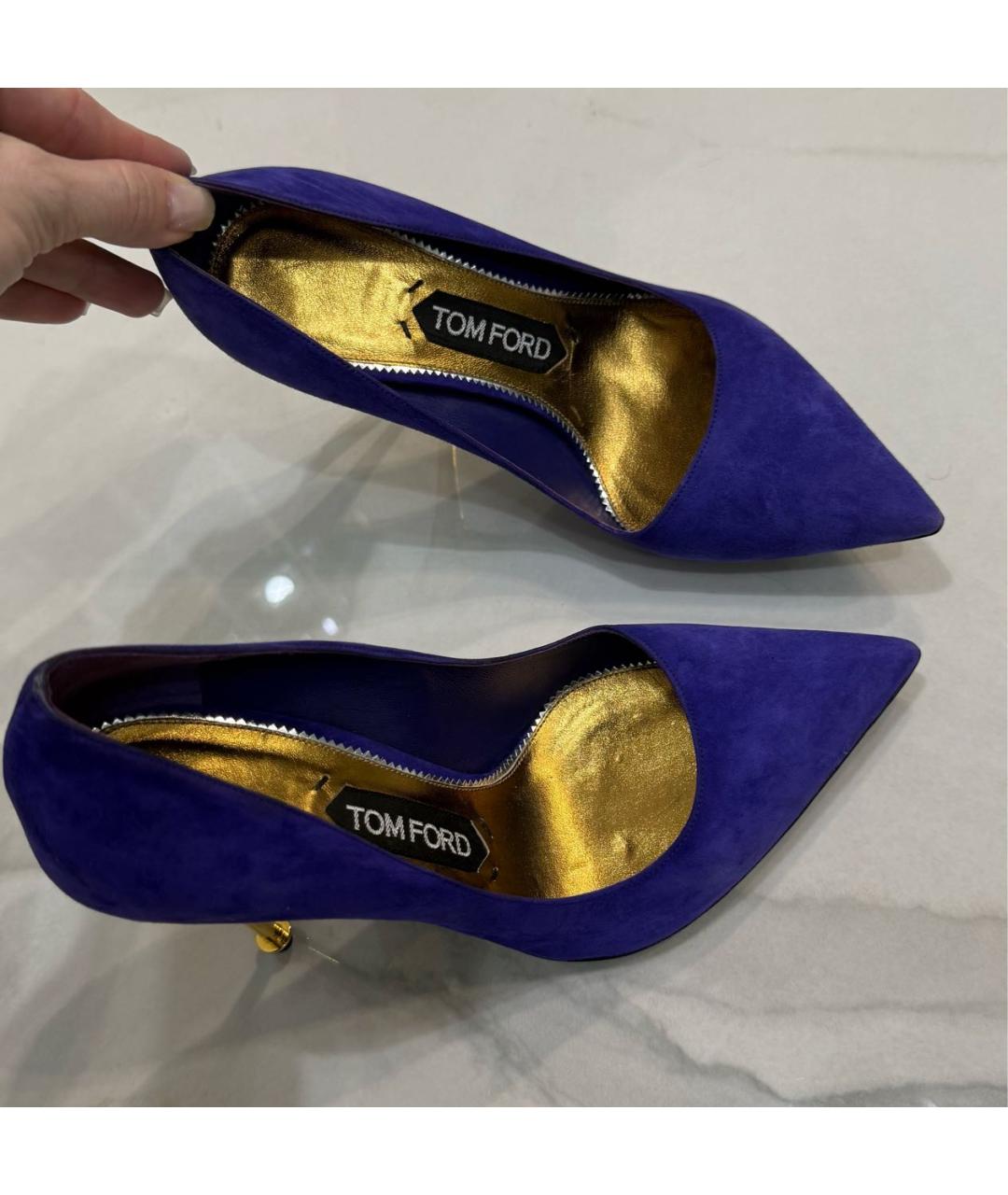 TOM FORD Фиолетовые замшевые туфли, фото 5