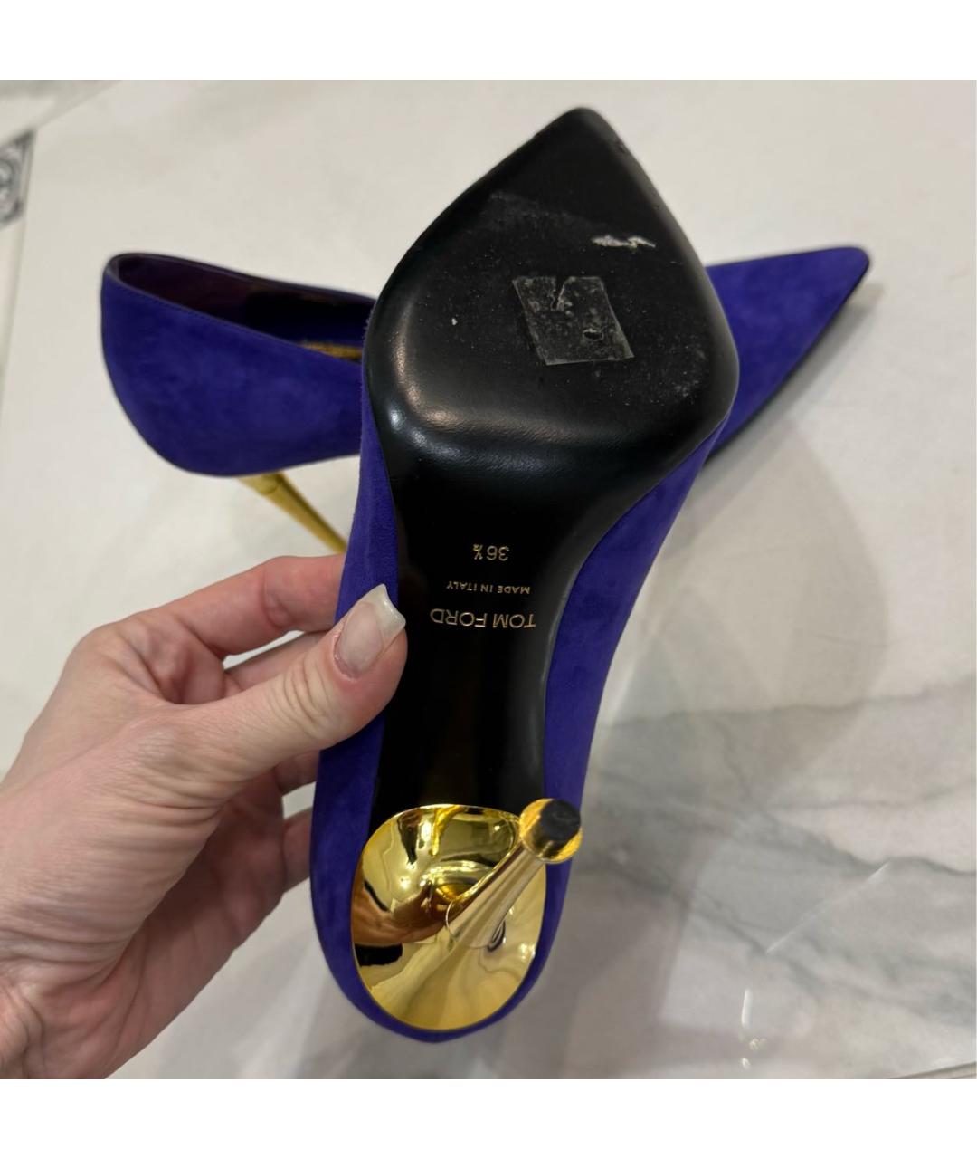 TOM FORD Фиолетовые замшевые туфли, фото 4