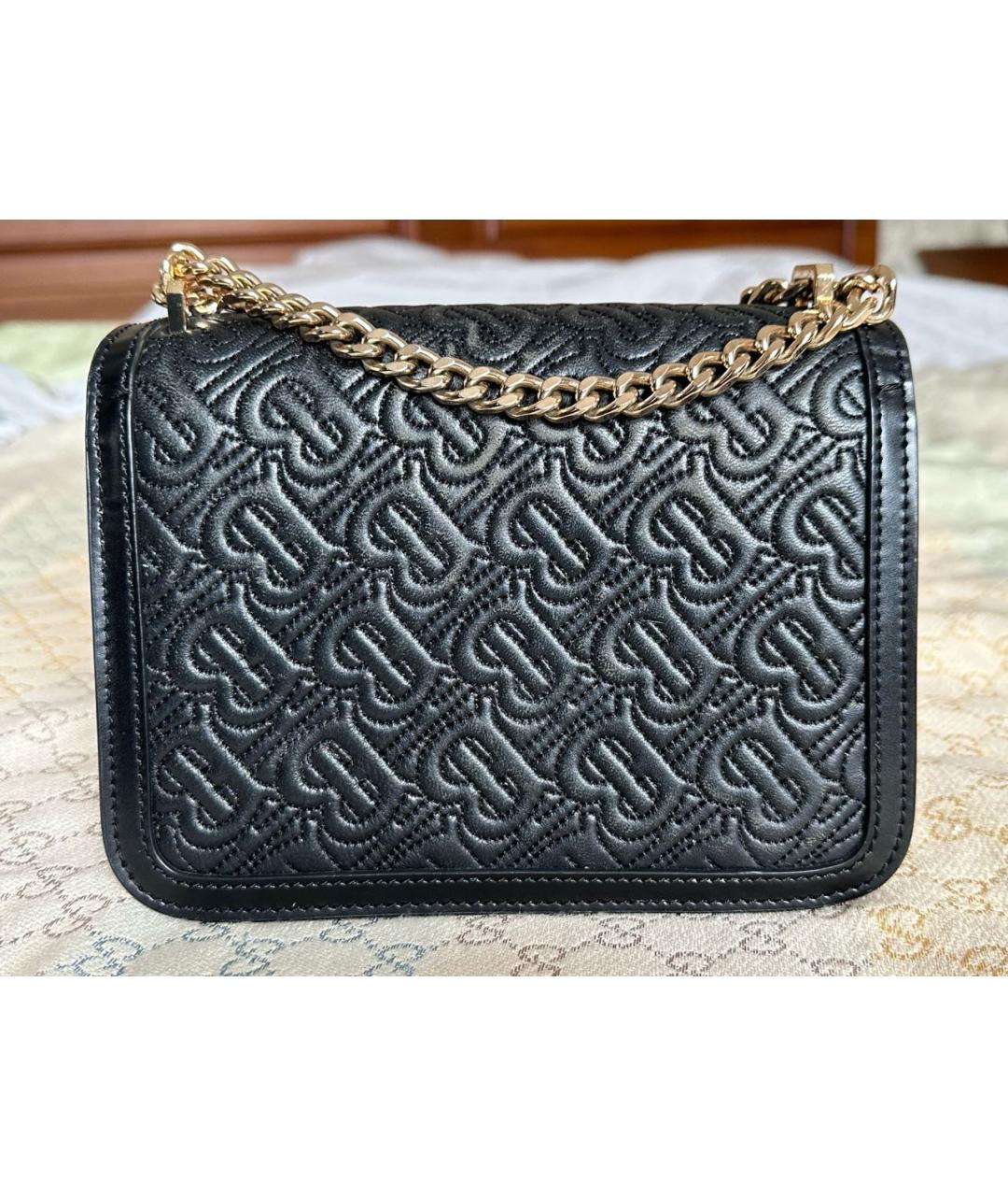 BURBERRY Черная кожаная сумка через плечо, фото 3