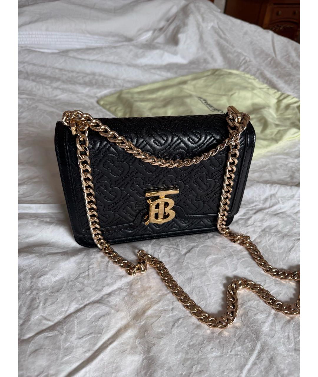 BURBERRY Черная кожаная сумка через плечо, фото 2