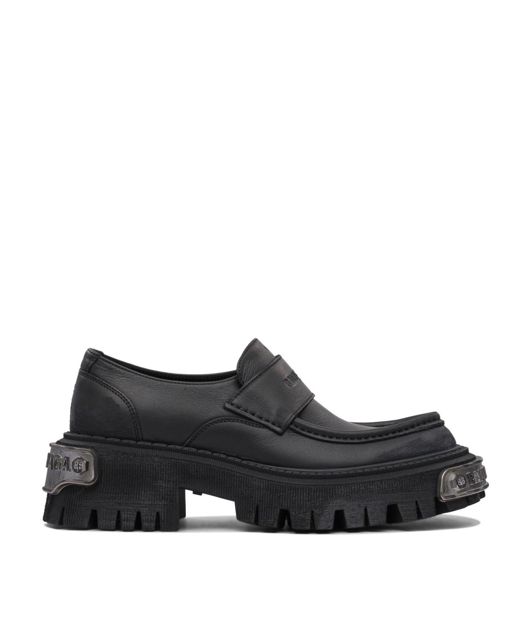 BALENCIAGA Черные кожаные лоферы, фото 1