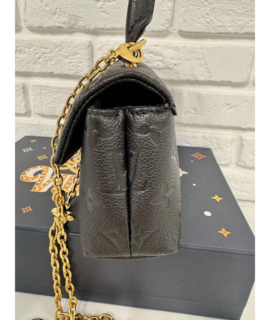LOUIS VUITTON Черная кожаная сумка с короткими ручками, фото 3