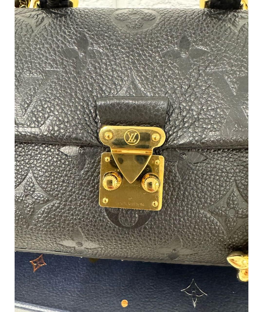 LOUIS VUITTON Черная кожаная сумка с короткими ручками, фото 4