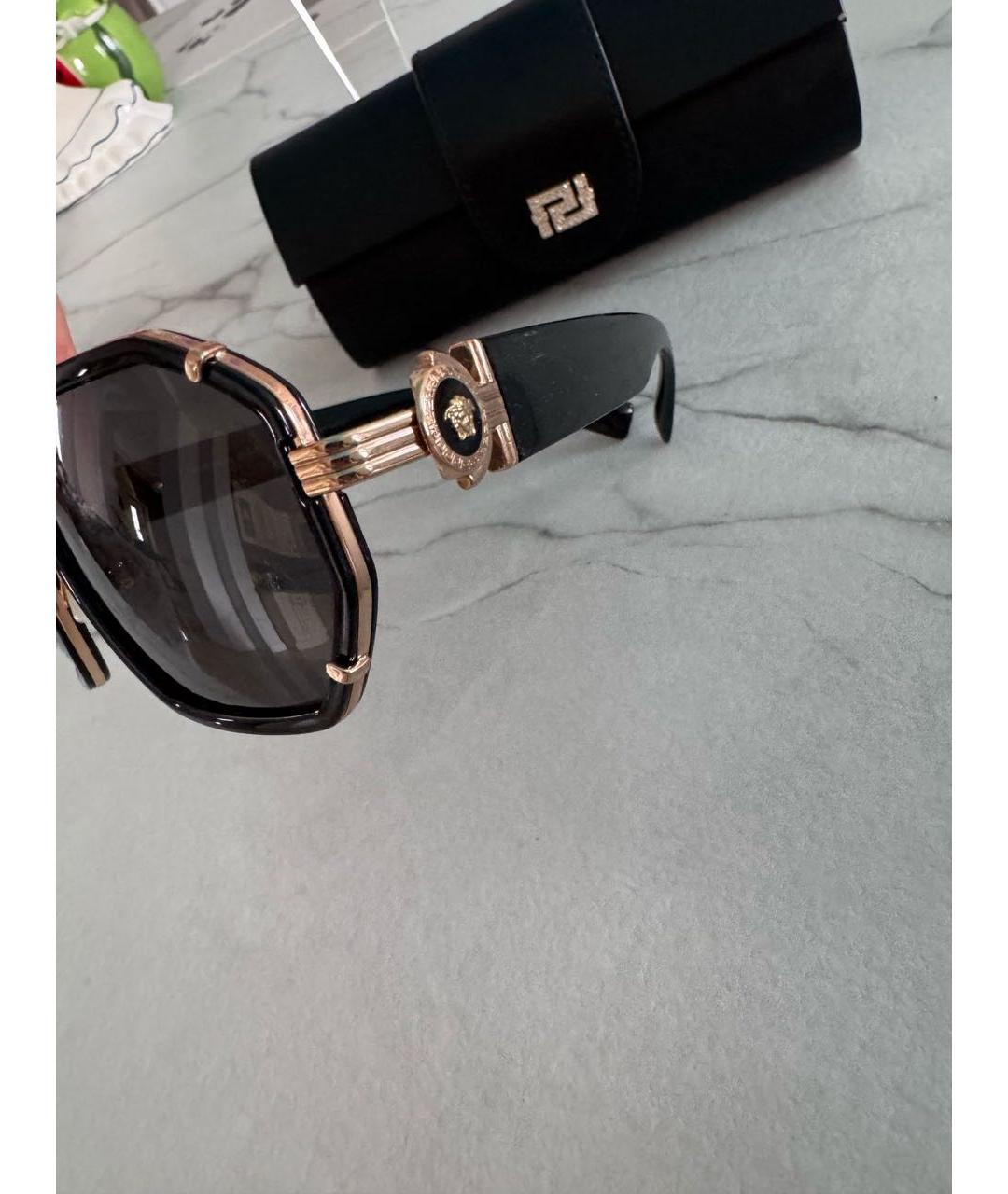 VERSACE Черные пластиковые солнцезащитные очки, фото 6