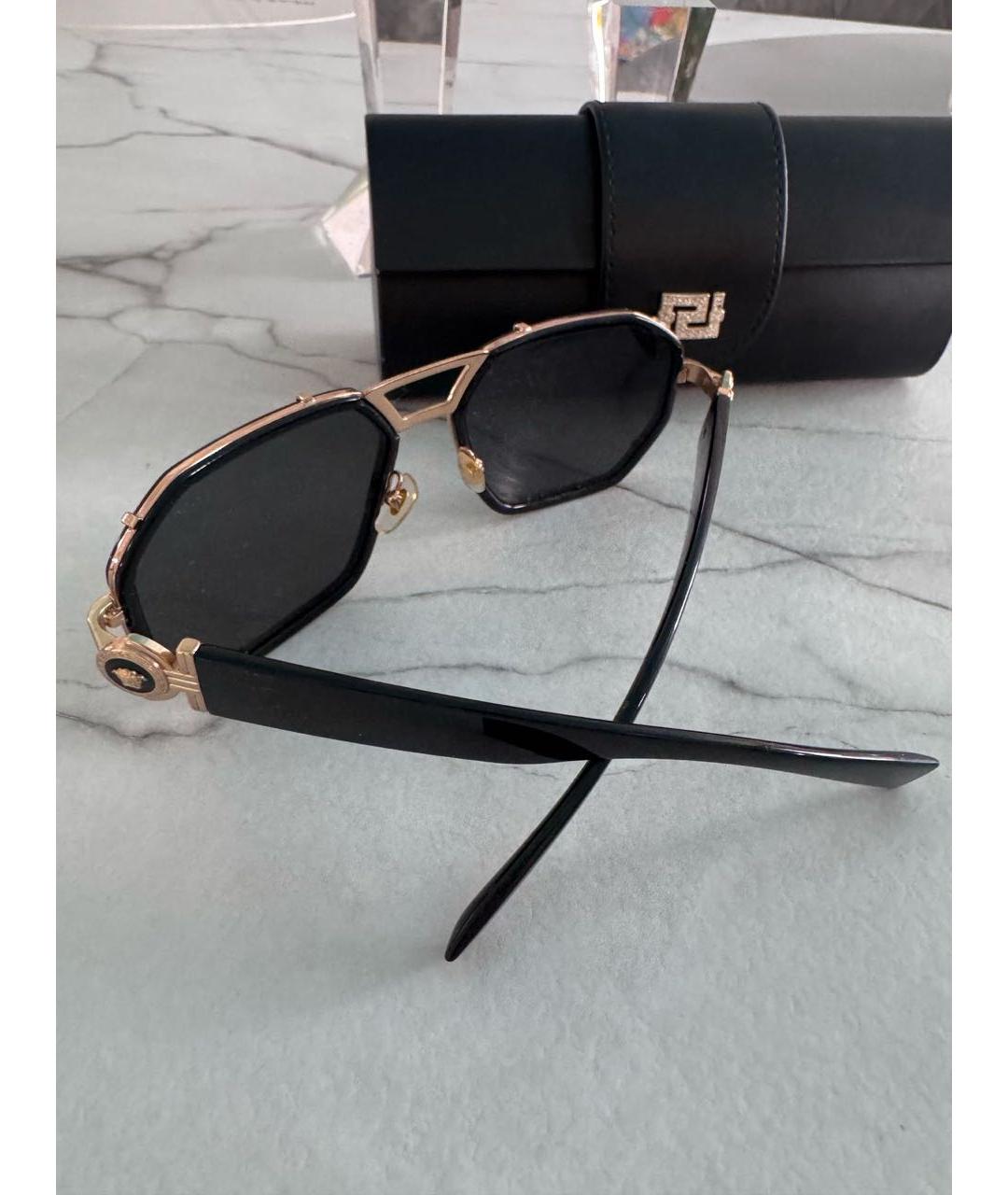 VERSACE Черные пластиковые солнцезащитные очки, фото 7
