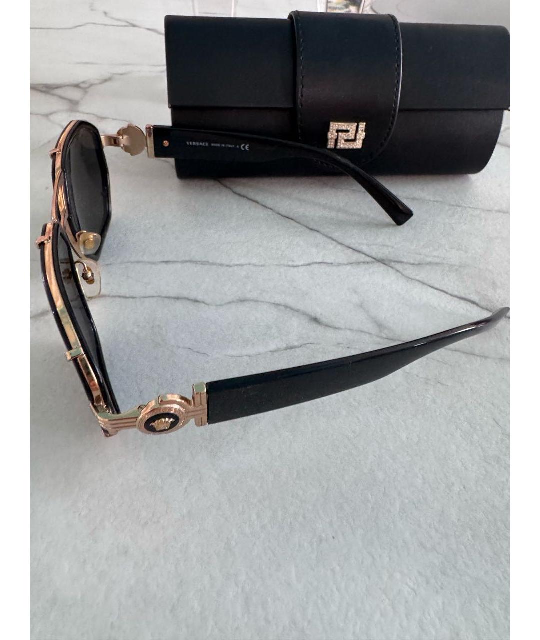 VERSACE Черные пластиковые солнцезащитные очки, фото 5