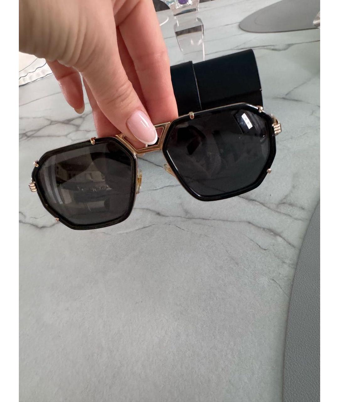 VERSACE Черные пластиковые солнцезащитные очки, фото 2