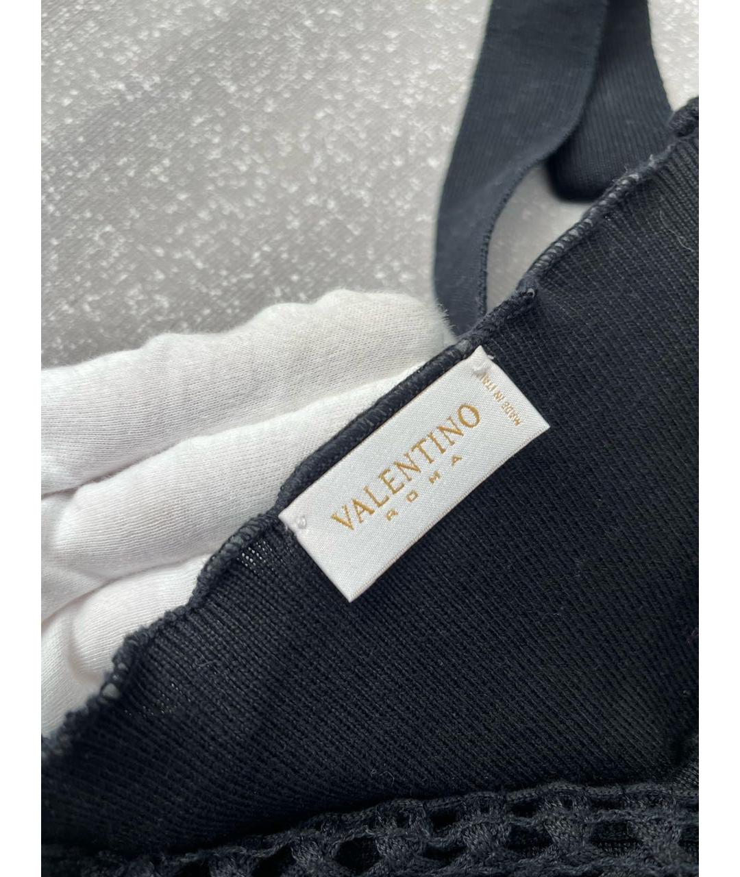 VALENTINO Черное хлопковое коктейльное платье, фото 4