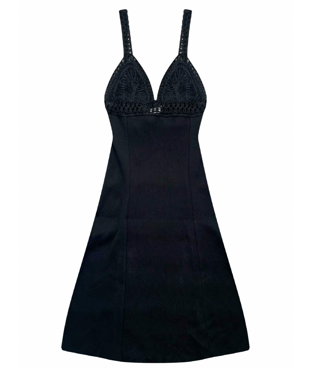 VALENTINO Черное хлопковое коктейльное платье, фото 1