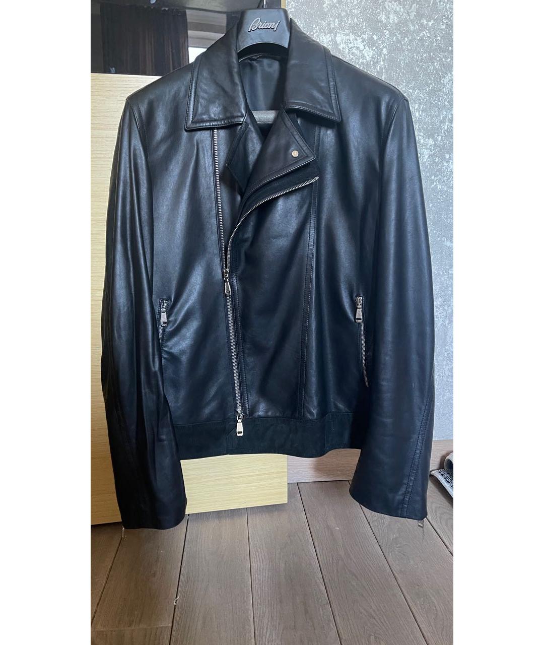 BRIONI Черная кожаная куртка, фото 6