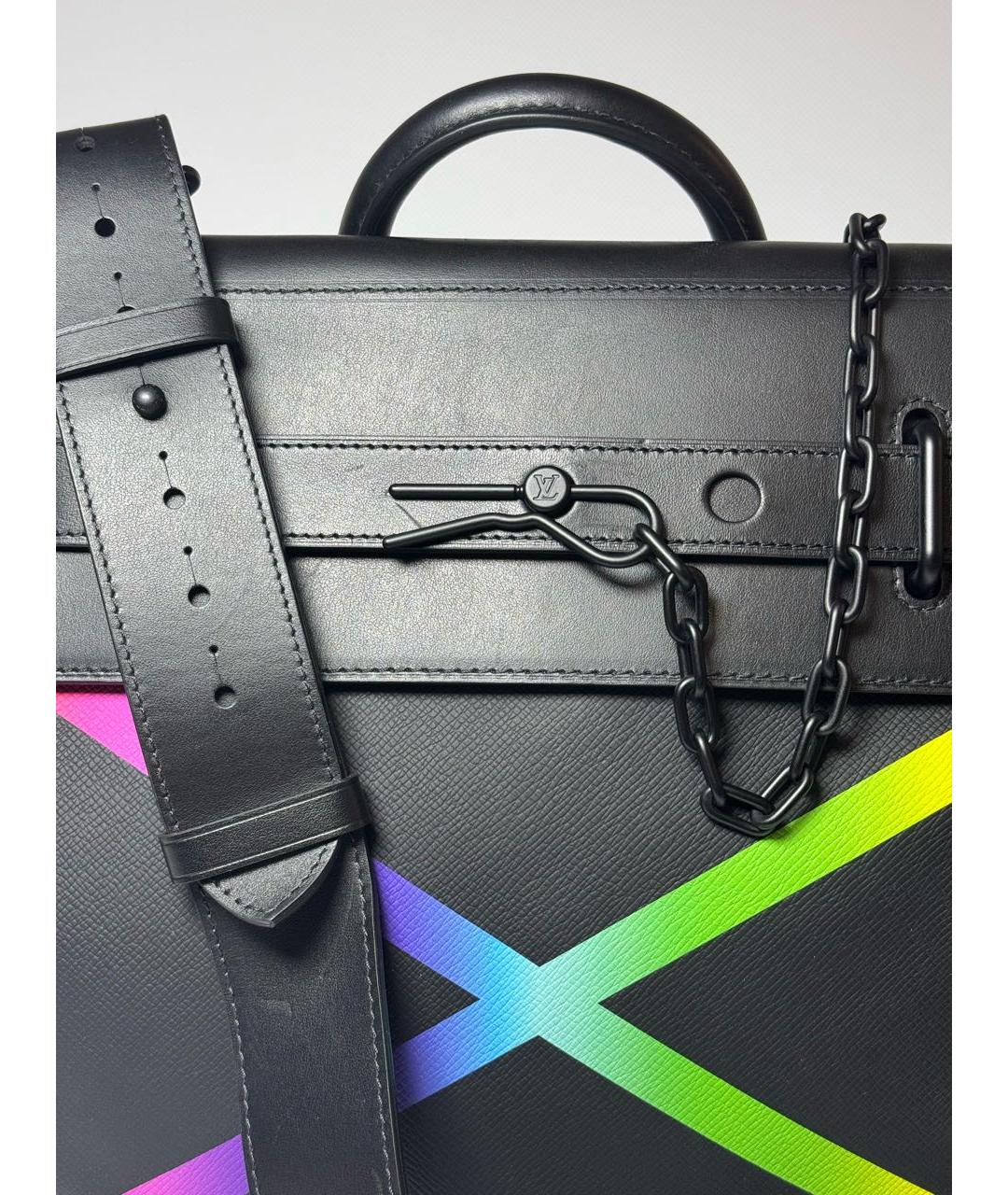 LOUIS VUITTON Черная кожаная сумка на плечо, фото 7