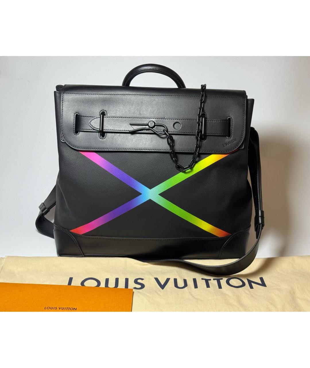 LOUIS VUITTON Черная кожаная сумка на плечо, фото 9