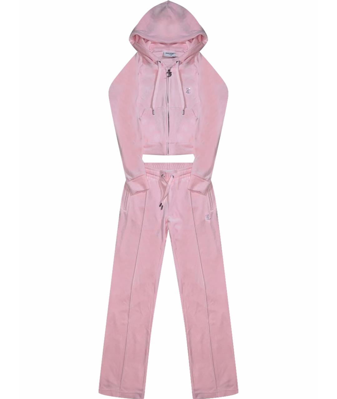 JUICY COUTURE Розовый велюровый спортивные костюмы, фото 1