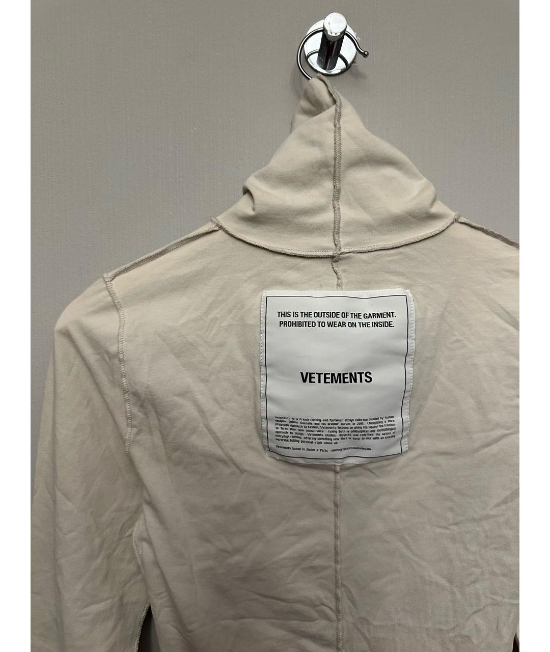 VETEMENTS Бежевая хлопко-эластановая водолазка, фото 3