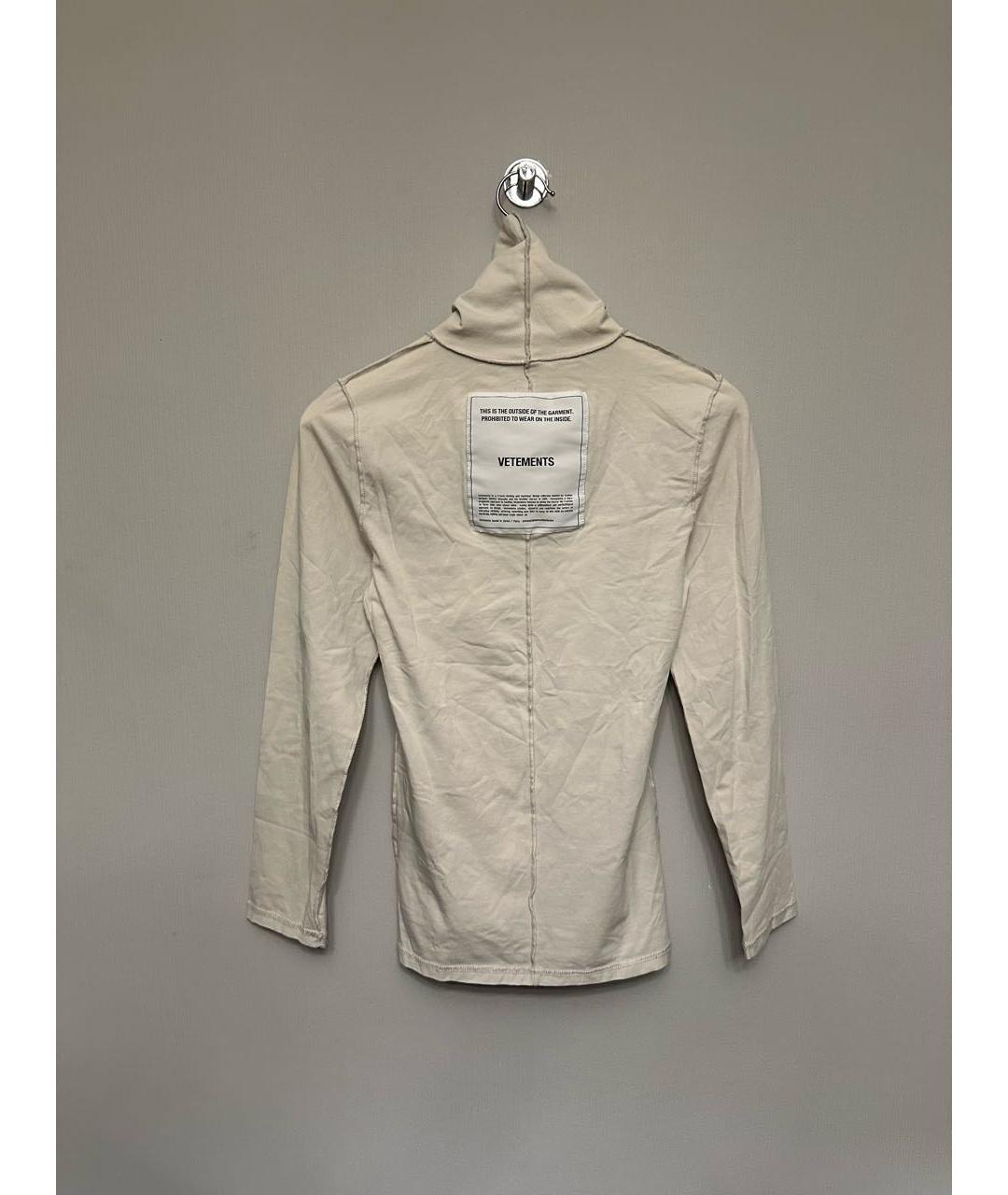 VETEMENTS Бежевая хлопко-эластановая водолазка, фото 2