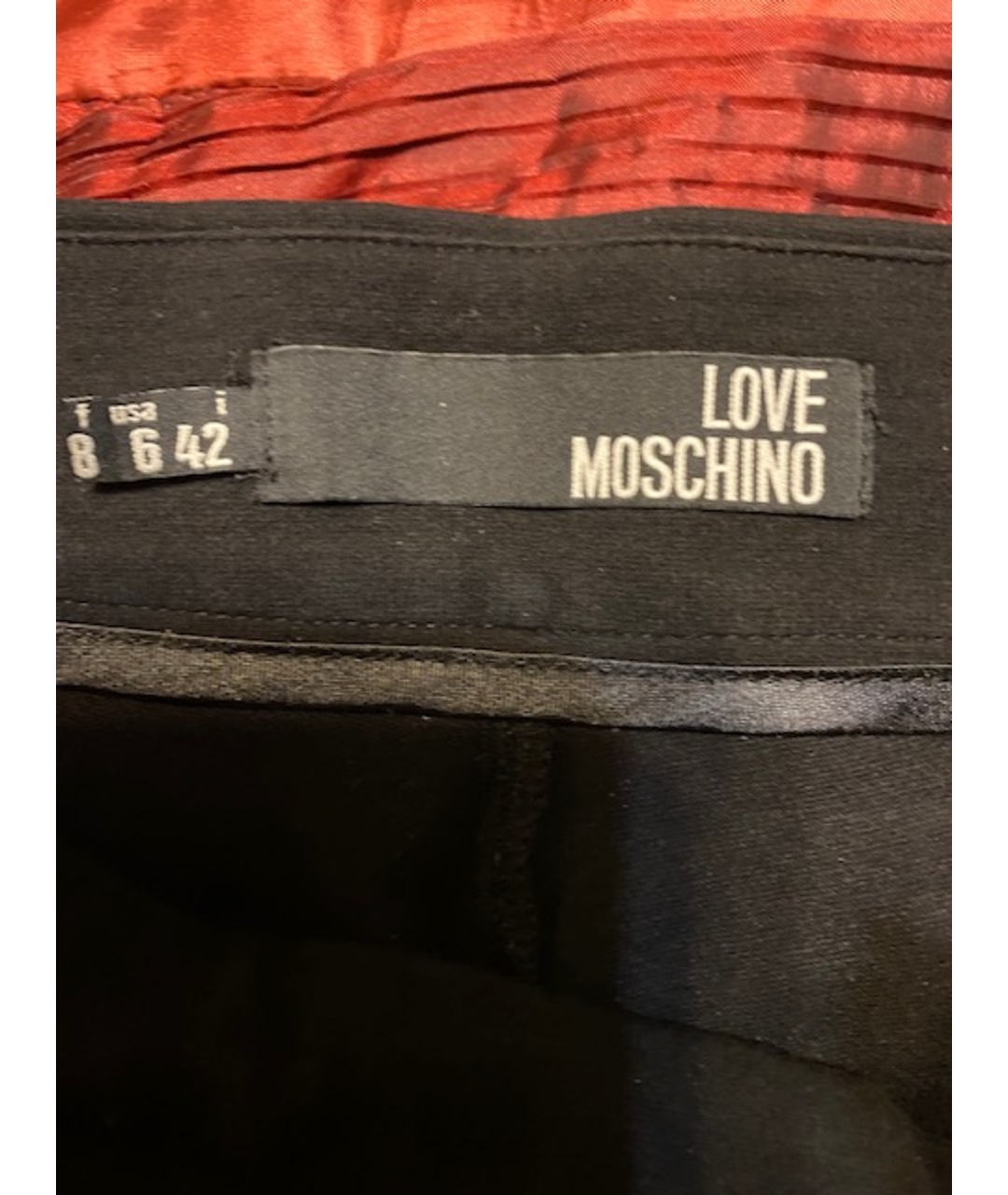 LOVE MOSCHINO Черные вискозные прямые брюки, фото 3