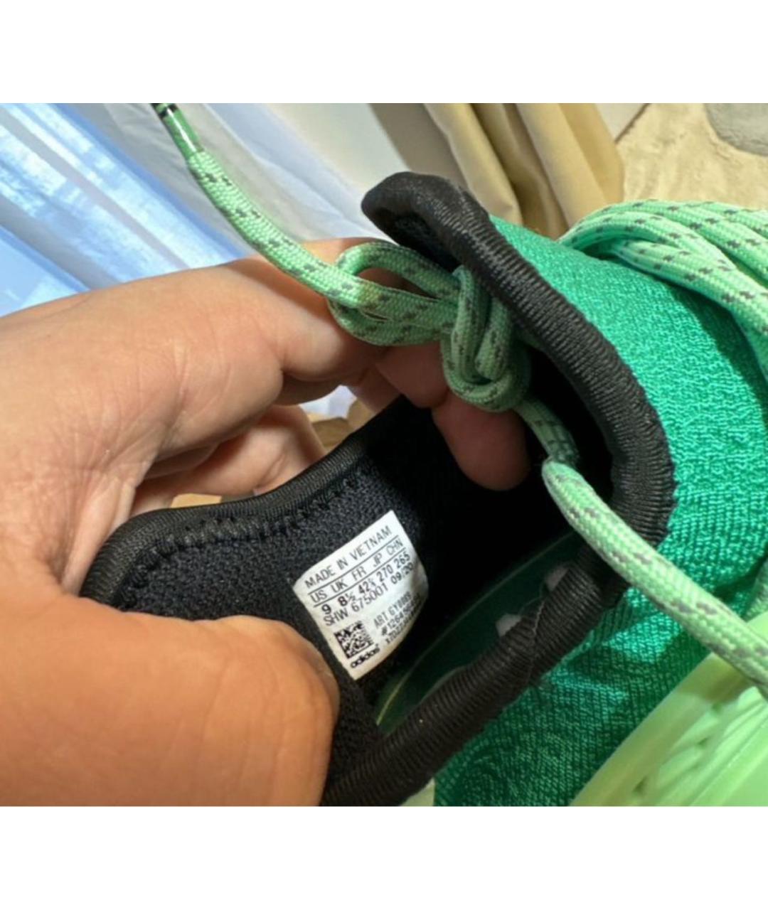 ADIDAS BY PHARRELL WILLIAMS Зеленые текстильные низкие кроссовки / кеды, фото 6