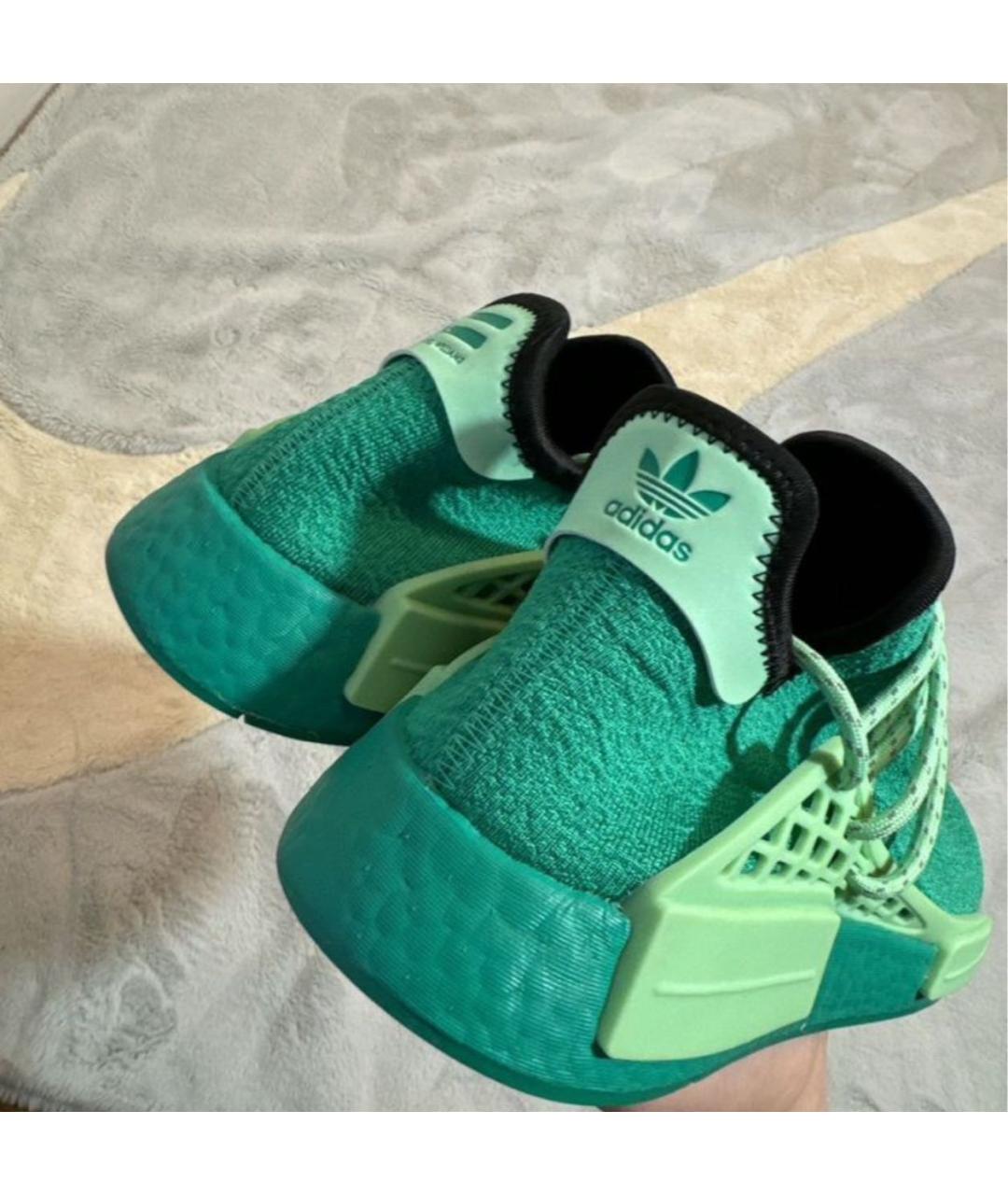 ADIDAS BY PHARRELL WILLIAMS Зеленые текстильные низкие кроссовки / кеды, фото 3