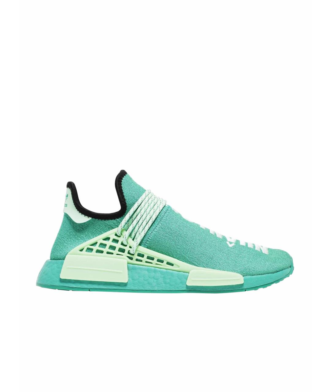 ADIDAS BY PHARRELL WILLIAMS Зеленые текстильные низкие кроссовки / кеды, фото 1