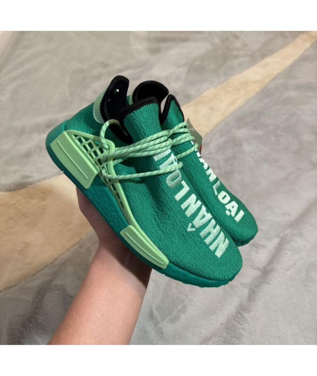 ADIDAS BY PHARRELL WILLIAMS Зеленые текстильные низкие кроссовки / кеды, фото 2