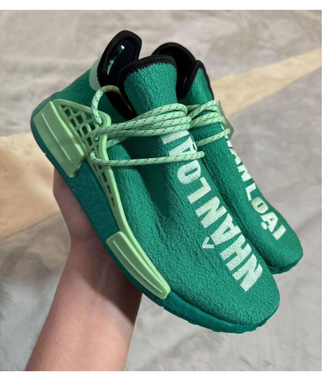 ADIDAS BY PHARRELL WILLIAMS Зеленые текстильные низкие кроссовки / кеды, фото 4