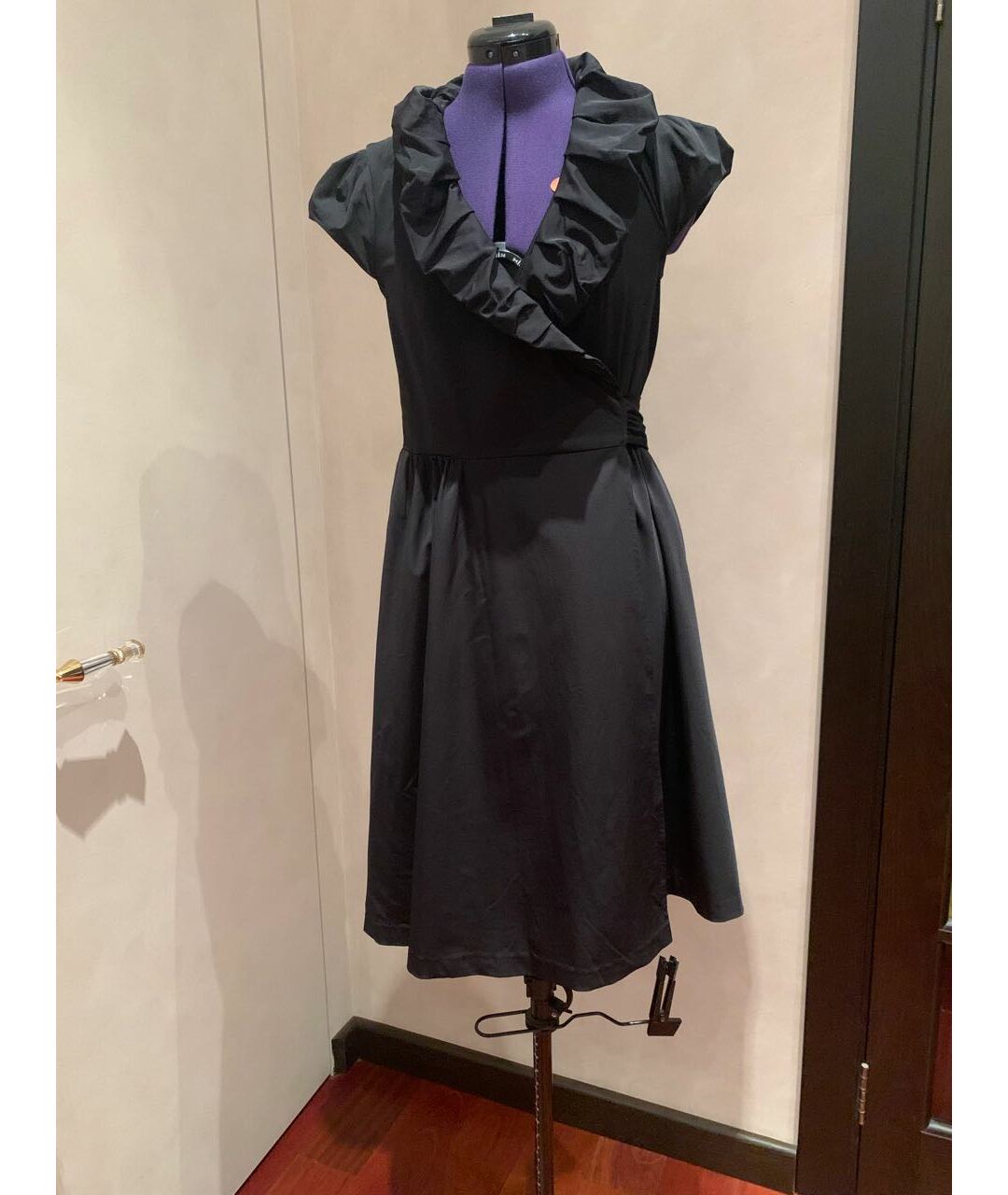 DIANE VON FURSTENBERG Черное полиамидовое повседневное платье, фото 9