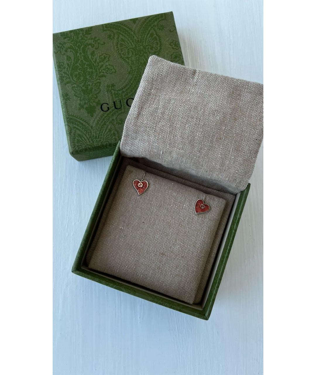 GUCCI Розовые серебряные серьги, фото 5