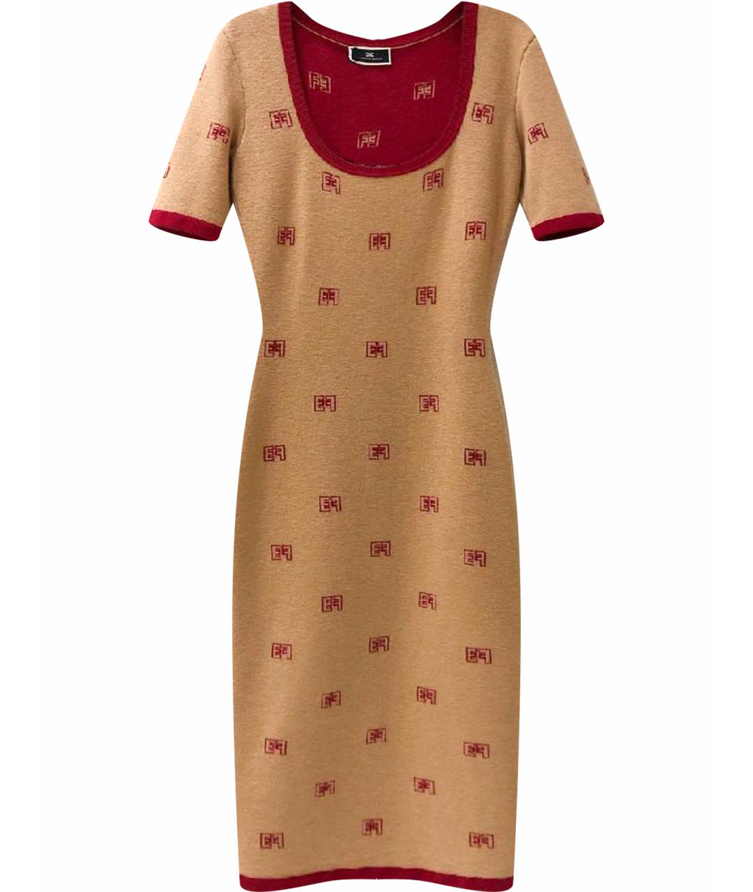 ELISABETTA FRANCHI Бежевое полиамидовое повседневное платье, фото 1